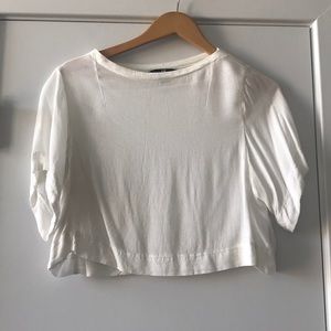 White cropped top